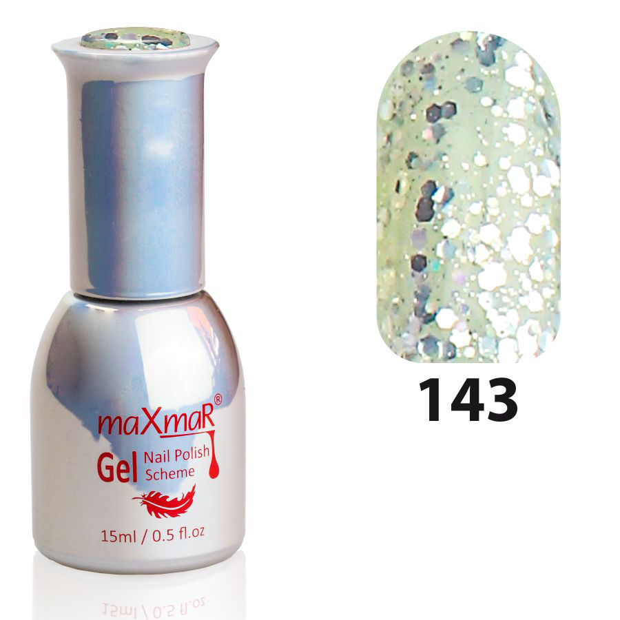 Фото Гель-лак Gel Polish M-15 № 143 Срібло з великим шиммером