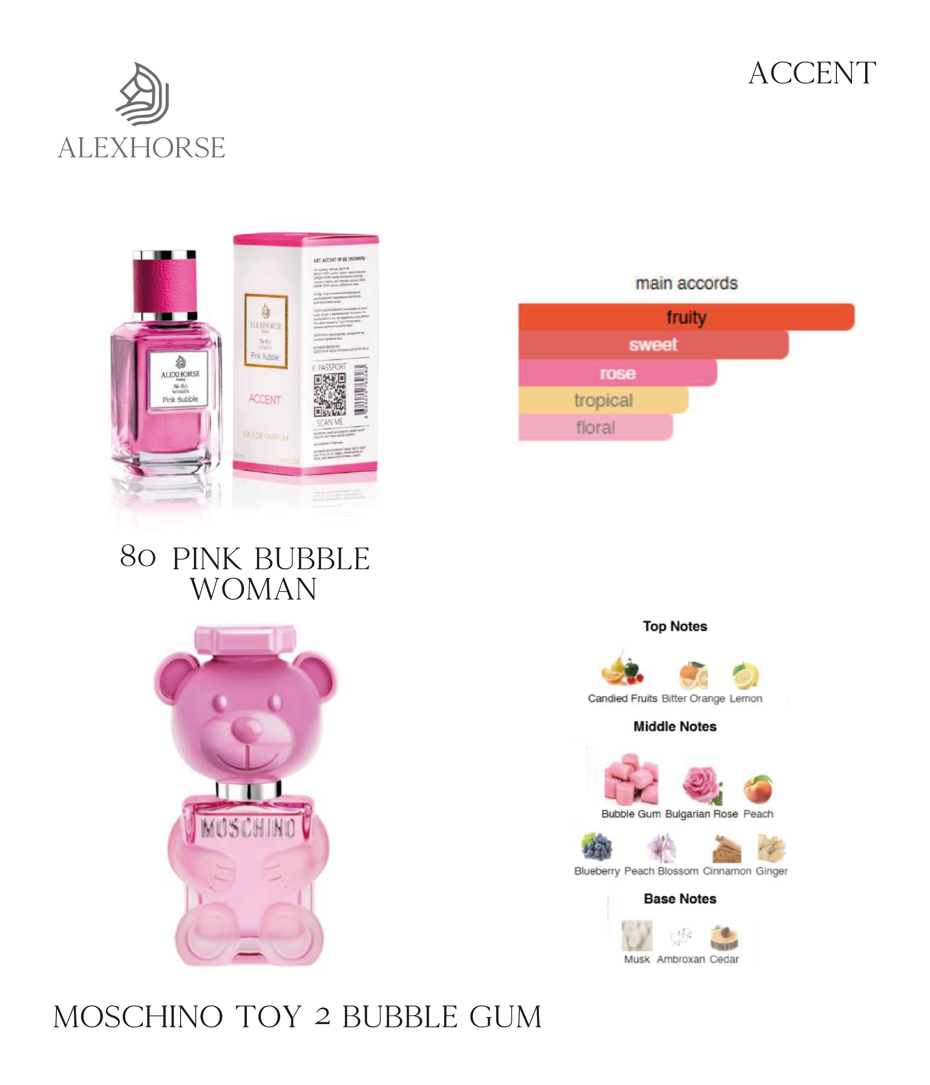 Фото Парфумерія Парфумована вода для жінок Pink Bubble ACCENT Alex Horse 50 ml AA-080
