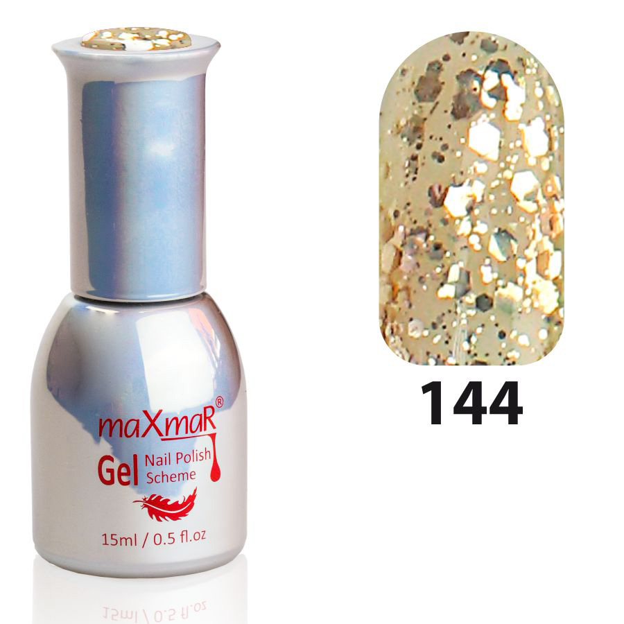 Фото Гель-лак Gel Polish M-15 № 144 Золотий з великим шиммером