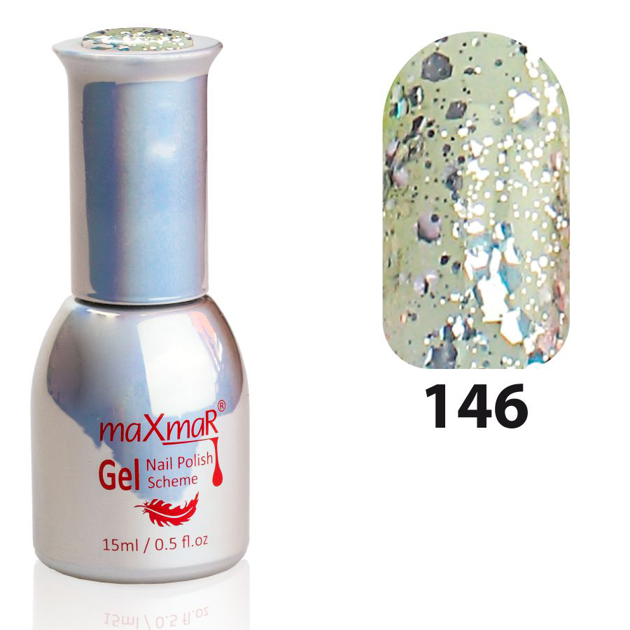 Фото Гель-лак Gel Polish M-15 № 146 Срібло з великими блискітками