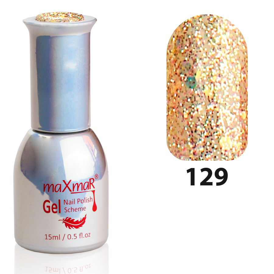 Фото Гель-лак Gel Polish M-15 № 129 Золотий з великим шиммером
