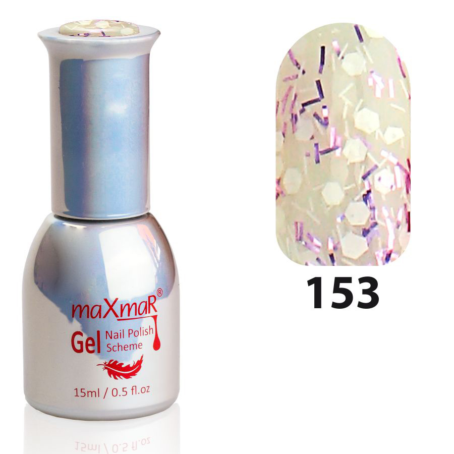 Фото Гель-лак Gel Polish M-15 № 153 Пастельно-бузковий з блискітками