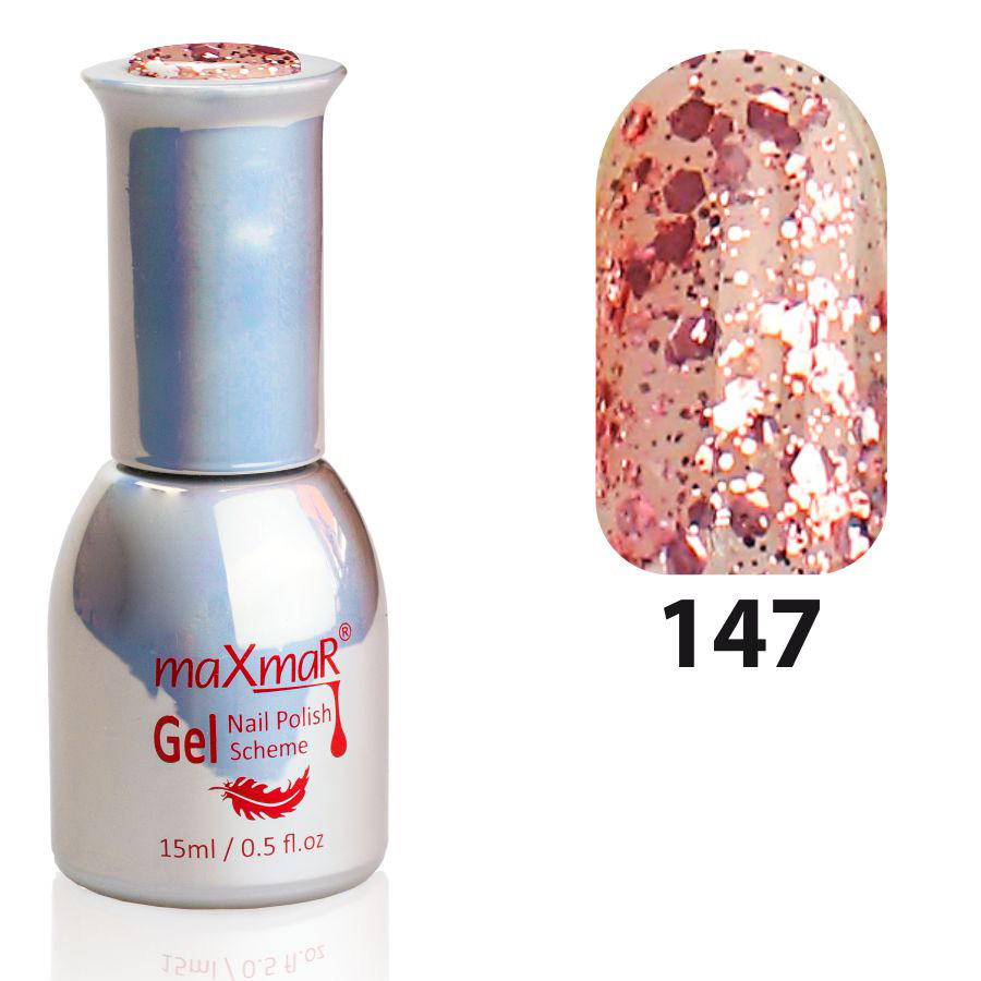 Фото Гель-лак Gel Polish M-15 № 147 Рожевий з великими блискітками
