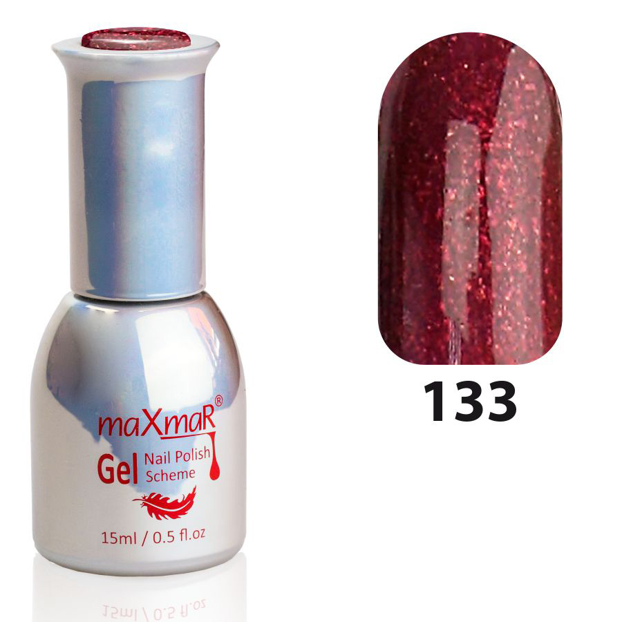 Фото Гель-лак Gel Polish M-15 № 133 Вино червоний з шиммером